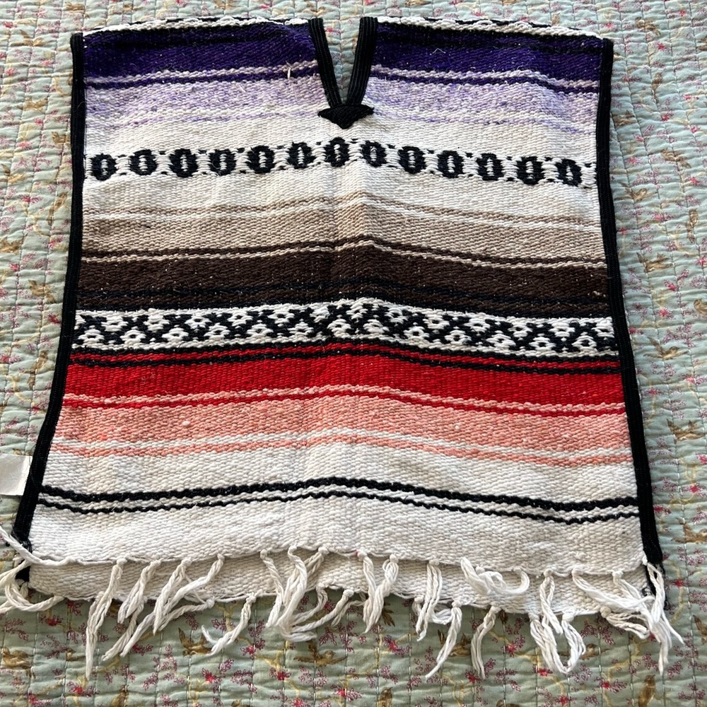 ⭐️ Centro cobijero de tlaxcalo SAN DIEGO Mexican Sarape Poncho Beach